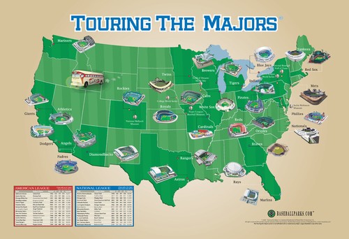 Baseball stadiums map usa - stadiums,
